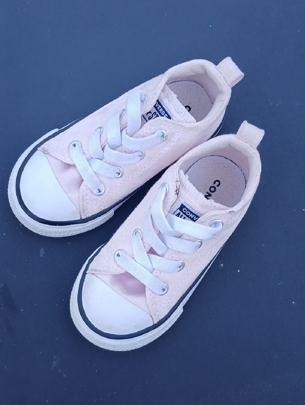 Converse Kids Light Pink Canvas Low-Top Sneakers